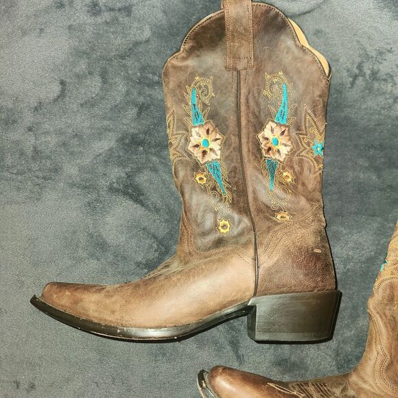 JB Dillion Genuine Goat Skin Western Size 9 Western Cowgirl JNW2308 Embroidery - Picture 2 of 11